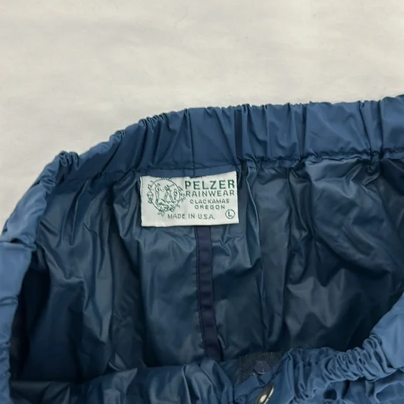 Pelzer Rainwear Vintage Rain Pant Navy Blue Men Size L (Made In USA) - Picture 5 of 5